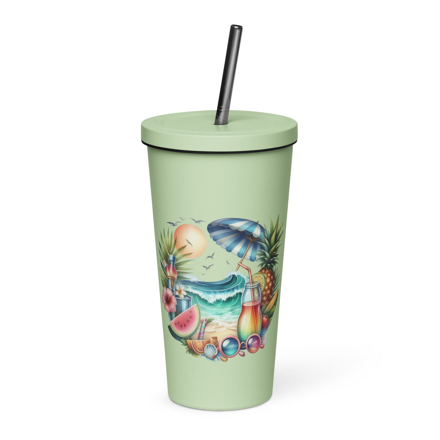 Summer Vacation Vibes (10) Insulated Tumbler with a Straw