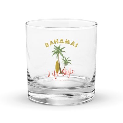 Bahamas Tropical Life Style Rocks Glass