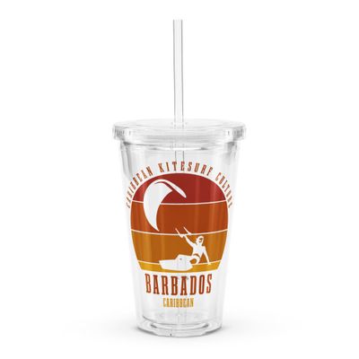 Barbados Kitesurfing Caribbean Kitesurfer Clear Plastic Tumbler