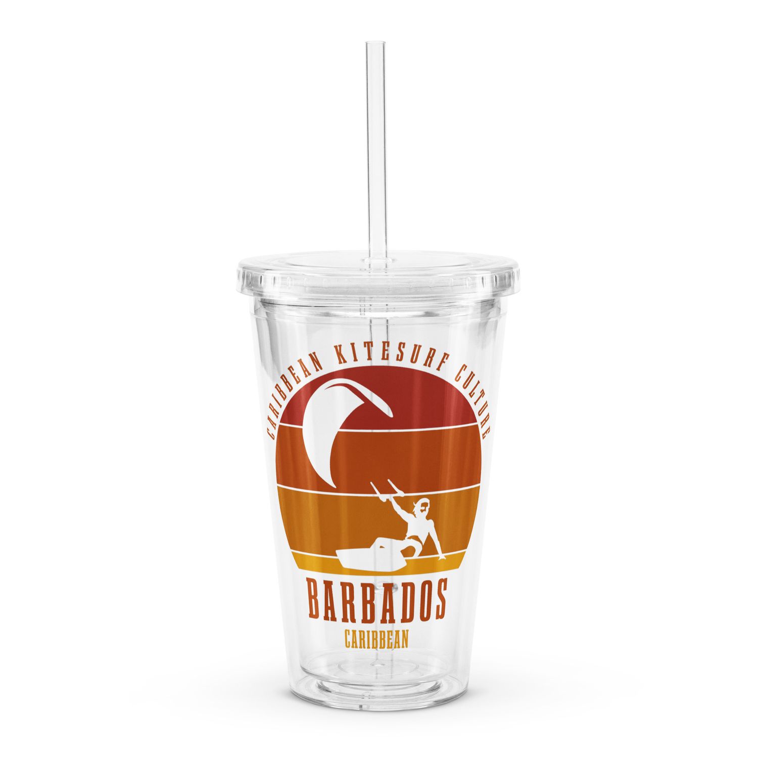 Barbados Kitesurfing Caribbean Kitesurfer Clear Plastic Tumbler