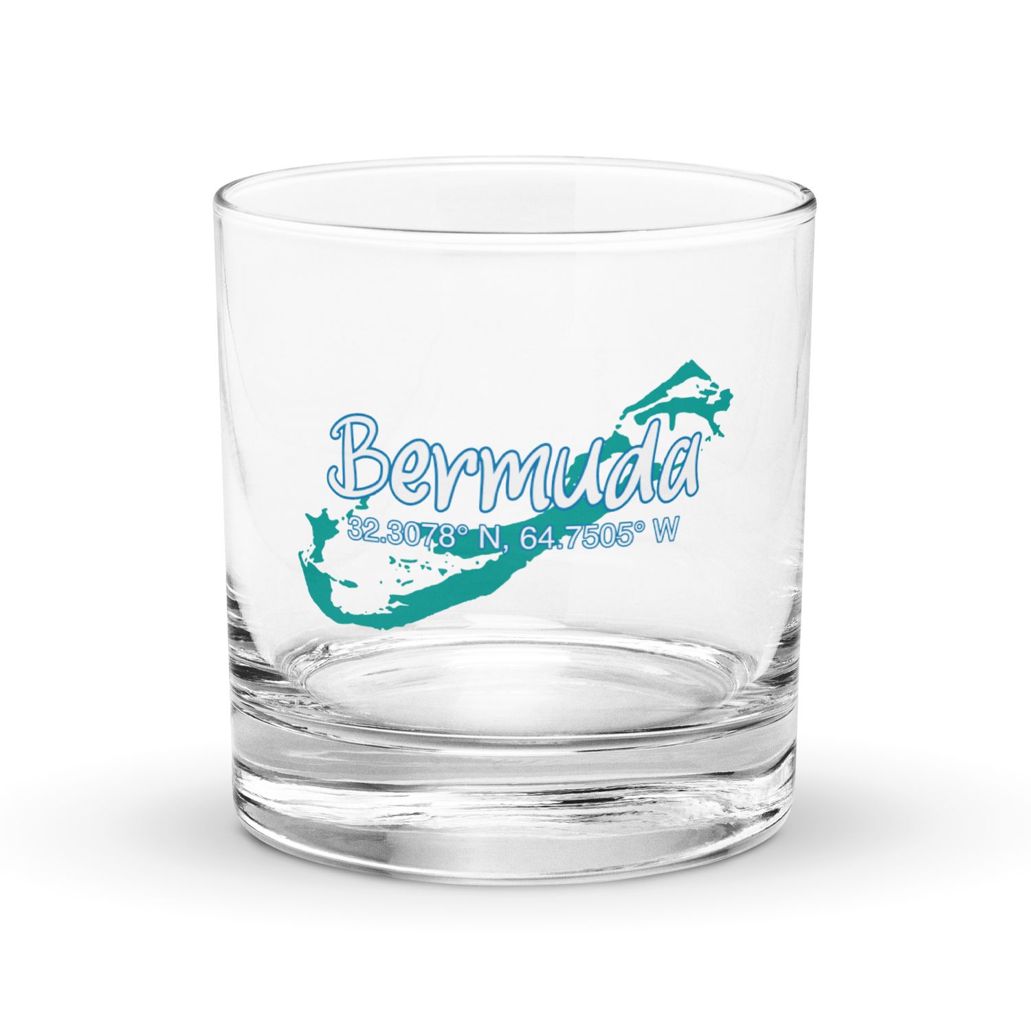 Bermuda Island Coordinates, Tourist Vacation Rocks Glass