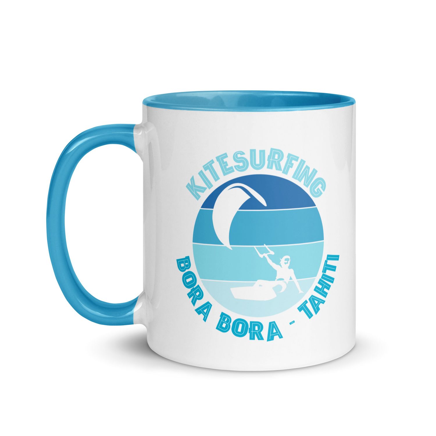 Bora Bora Kitesurfing Polynesian Kitesurfer Mug with Color Interior