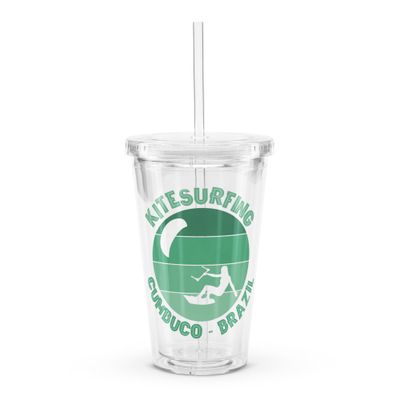 Cumbuco Kitesurfing Atlantic Kitesurfer Clear Plastic Insulated Tumbler