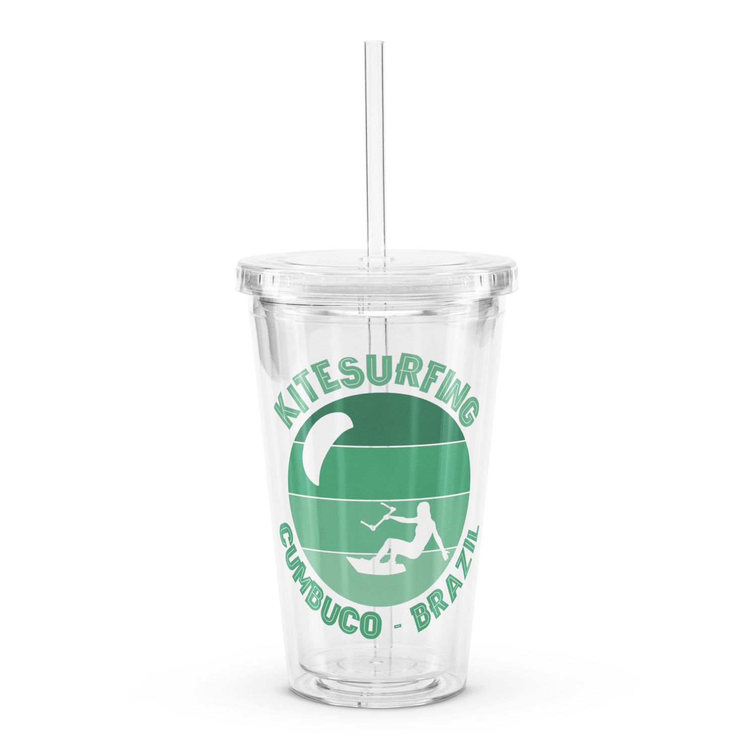 Cumbuco Kitesurfing Atlantic Kitesurfer Clear Plastic Insulated Tumbler
