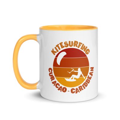 Curaçao Kitesurfing Caribbean Kitesurfer Mug with Color Interior