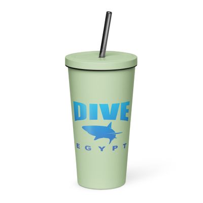 Dive Egypt with Shark, Scuba Diving in Egypt with Sharks Insulated Tumbler with a Straw