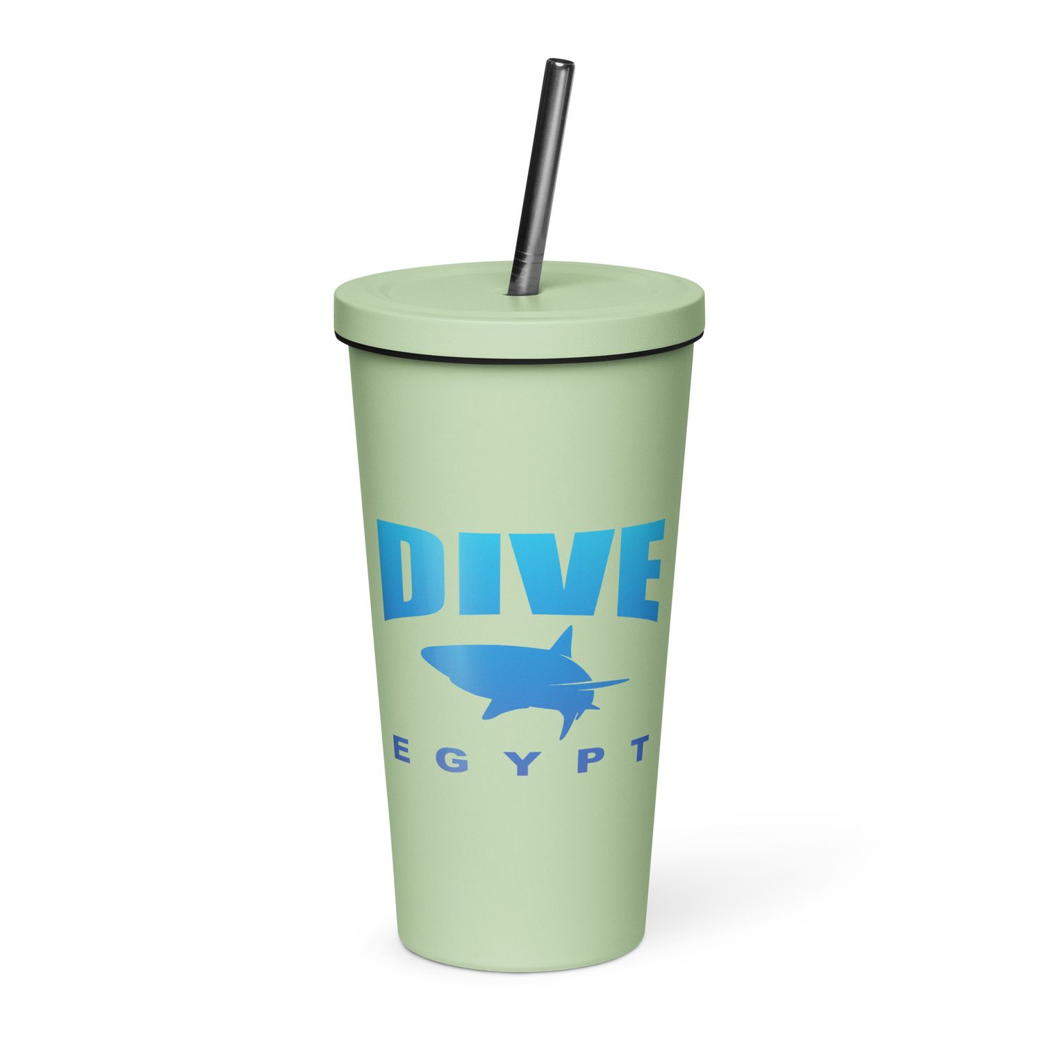 Dive Egypt with Shark, Scuba Diving in Egypt with Sharks Insulated Tumbler with a Straw