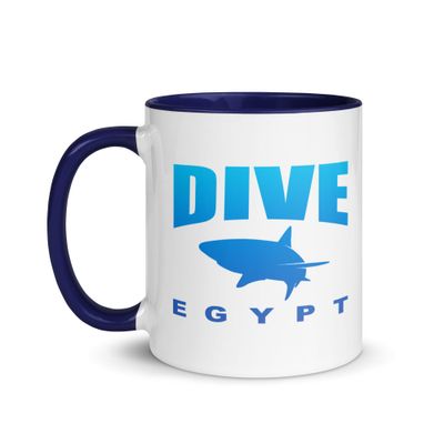 Dive Egypt with Shark, Scuba Diving in Egypt with Sharks Mug with Color Inside