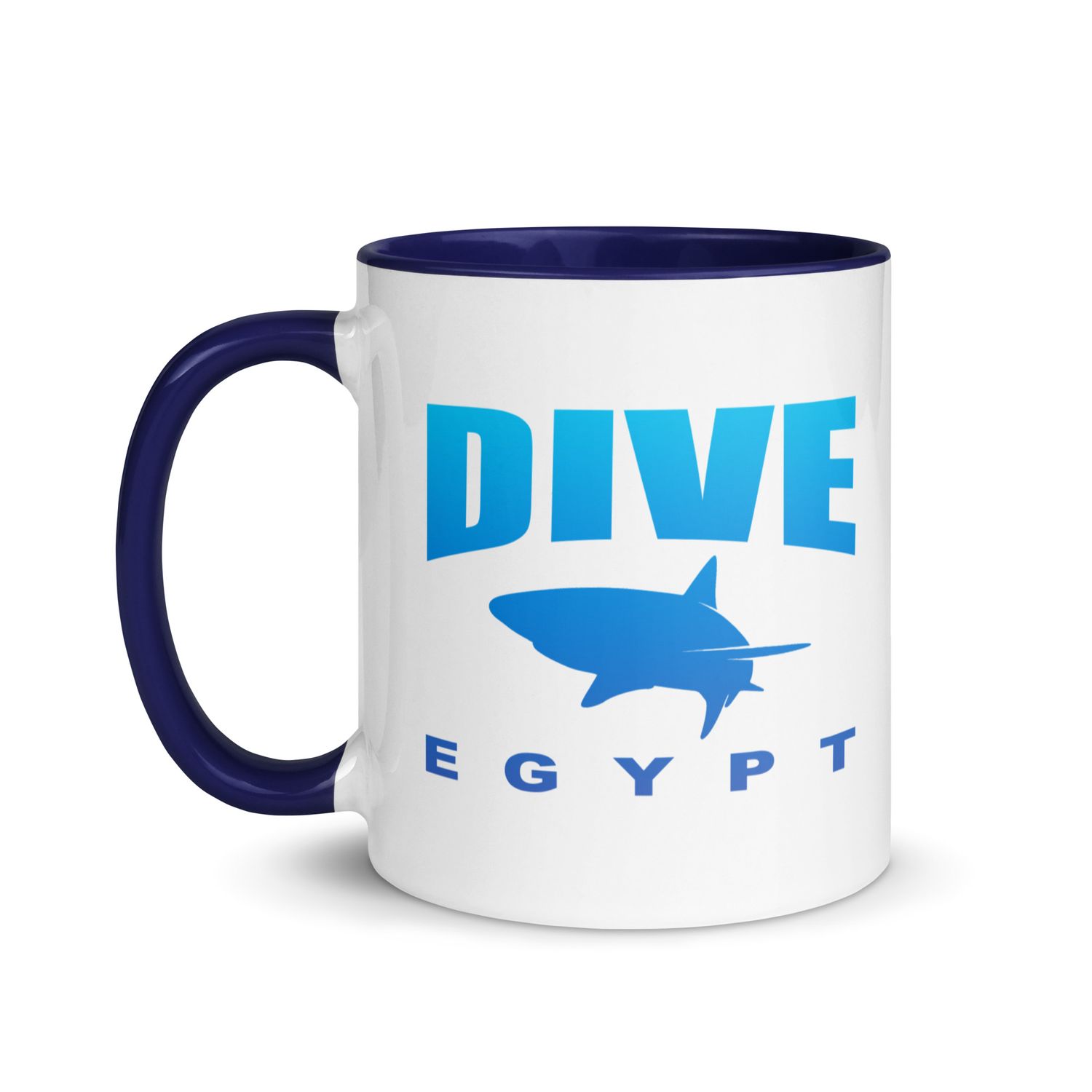 Dive Egypt with Shark, Scuba Diving in Egypt with Sharks Mug with Color Inside