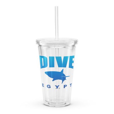 Dive Egypt with Shark, Scuba Diving in Egypt with Sharks Clear Plastic InsulatedTumbler