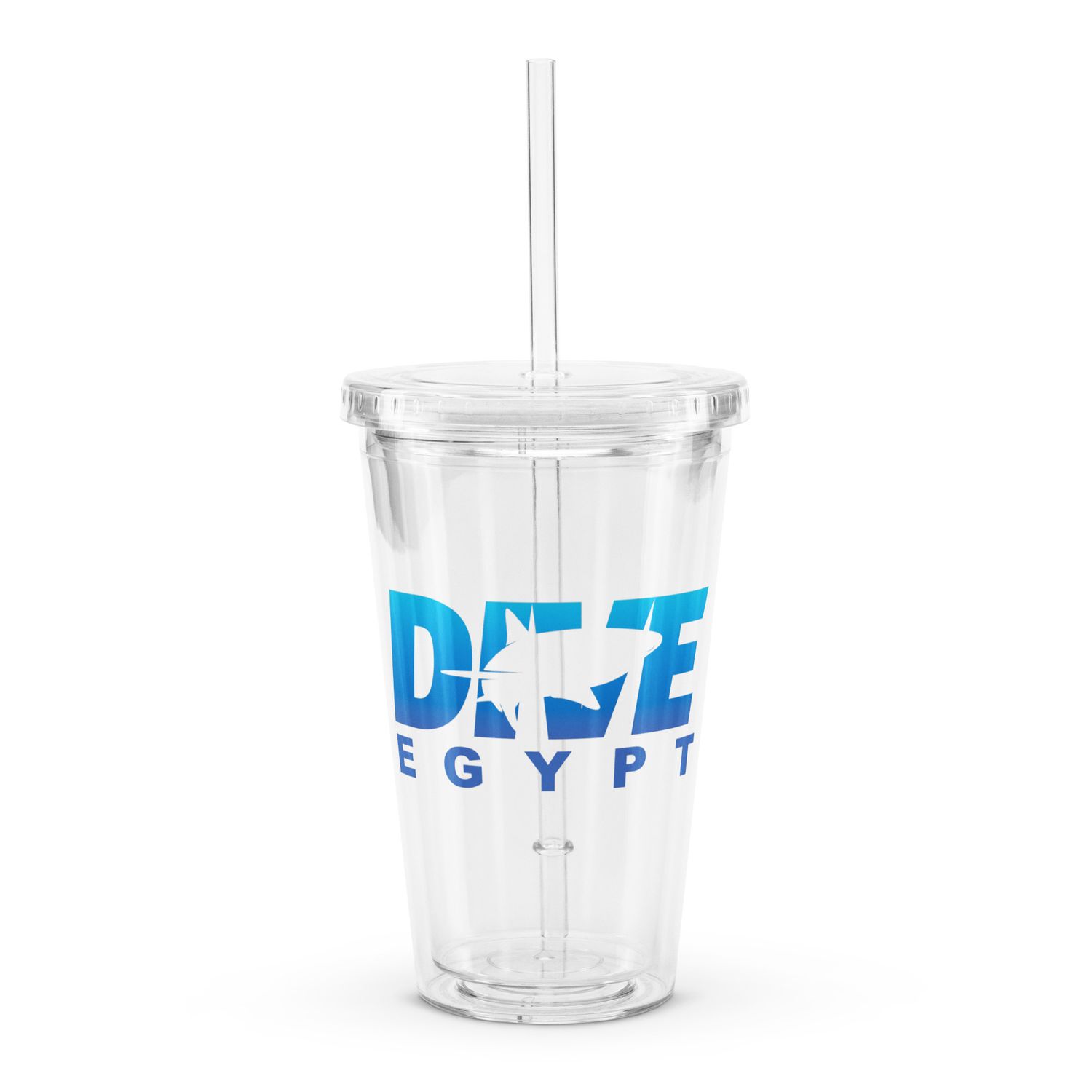 Dive Egypt with Shark, Scuba Diving in Egypt Clear Plastic Insulated Tumbler