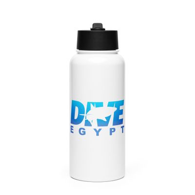 Dive Egypt with Shark, Scuba Diving in Egypt Stainless Steel Water Bottle with a Straw Lid