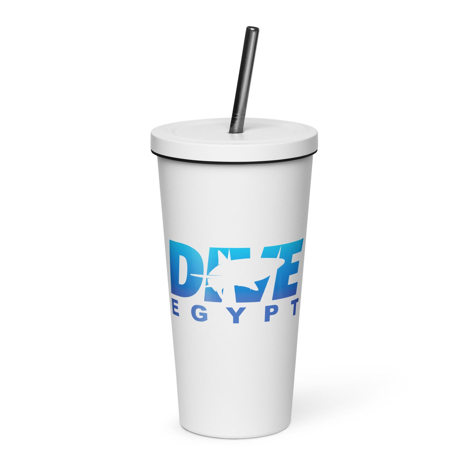 Dive Egypt with Shark, Scuba Diving in Egypt Insulated Tumbler with a Straw