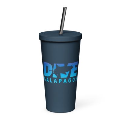 Dive Galapagos with Sharks, Scuba Diving at the Galapagos Islands Insulated Tumbler with a Straw