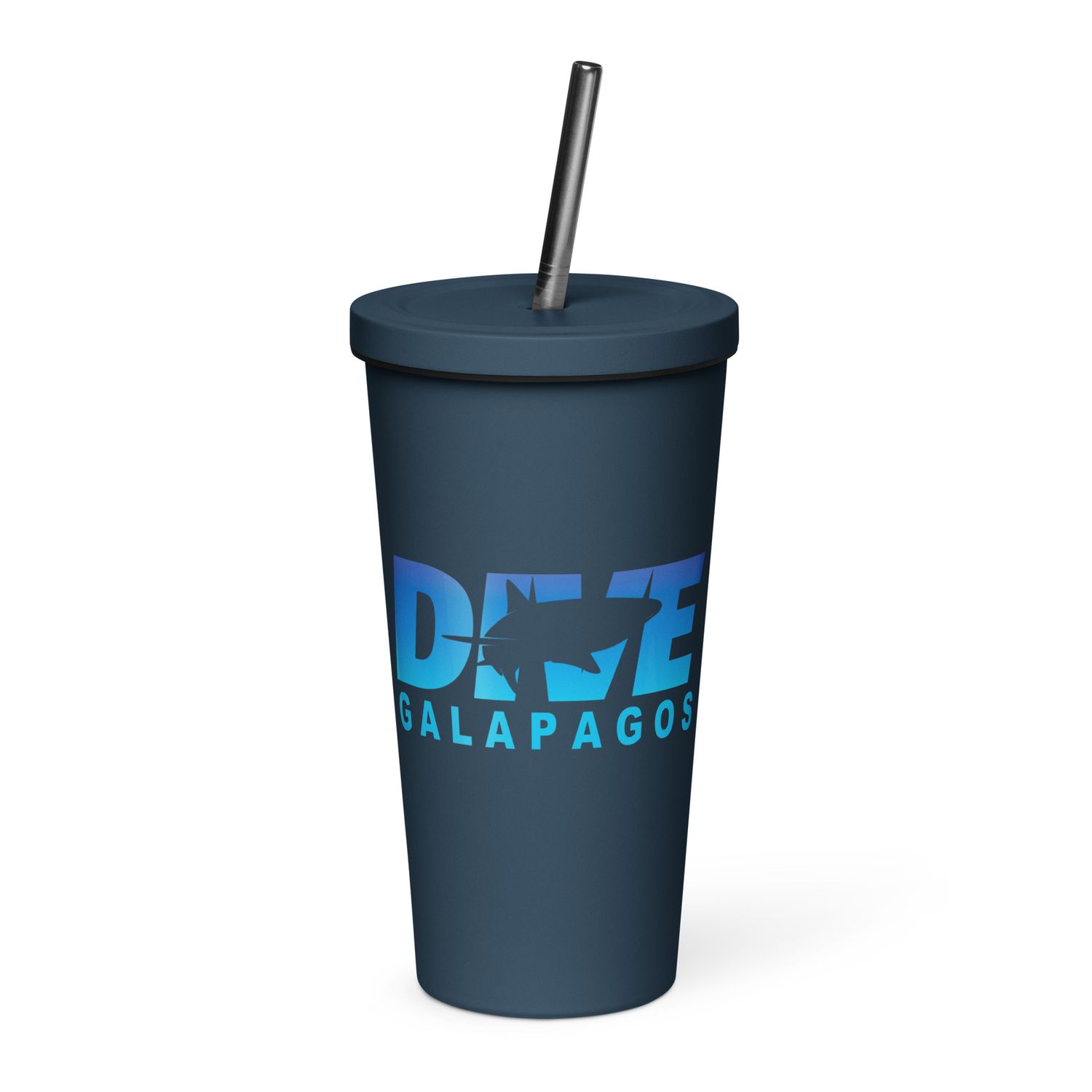 Dive Galapagos with Sharks, Scuba Diving at the Galapagos Islands Insulated Tumbler with a Straw