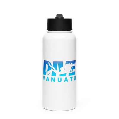 Dive Vanuatu, Scuba Diving in Vanuatu Stainless Steel Water Bottle with a Straw Lid