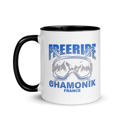 Freeride Skiing Chamonix France Mug with Color Interior