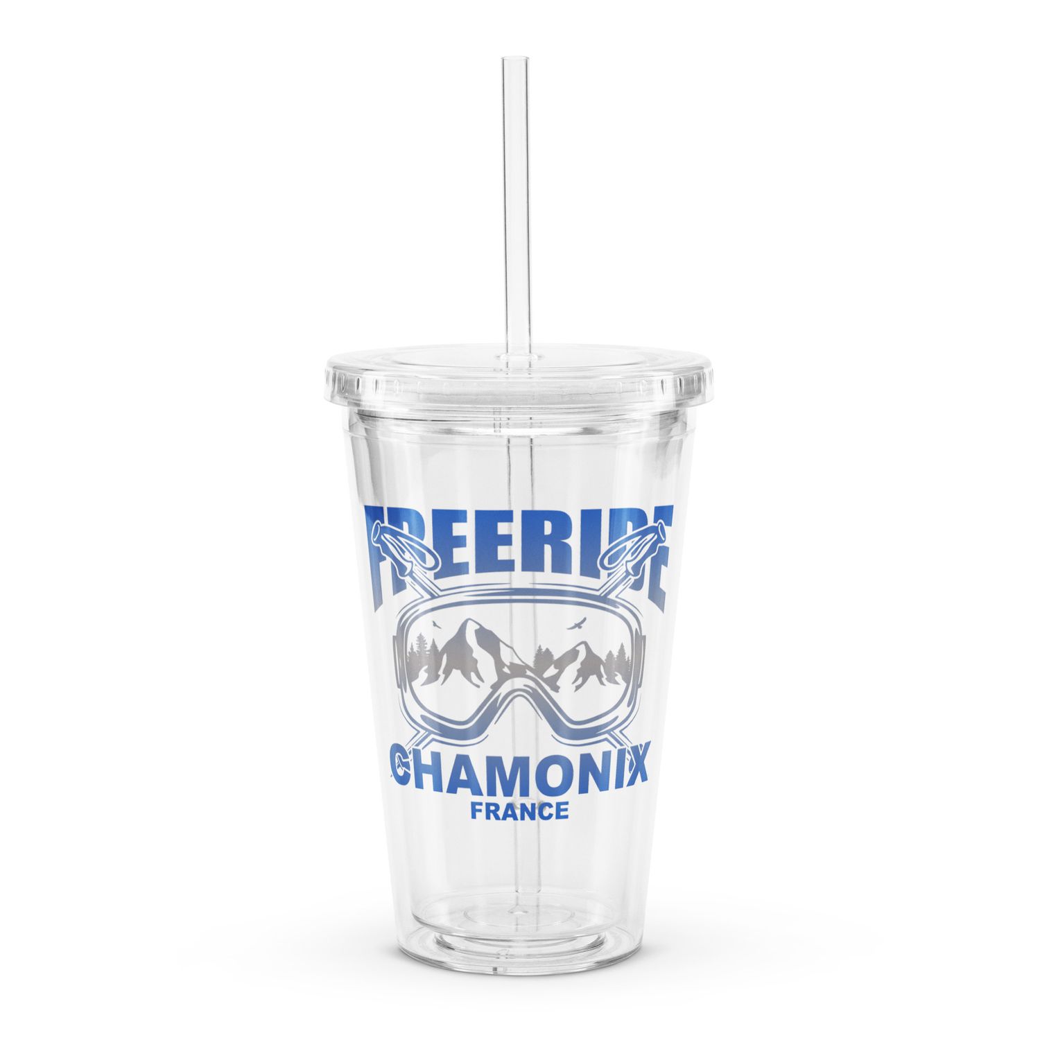 Freeride Skiing Chamonix France Clear Plastic Tumbler