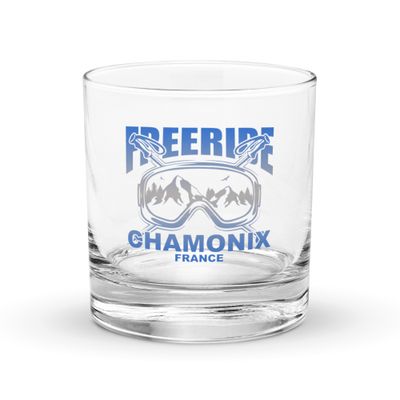 Freeride Skiing Chamonix France Rocks Glass