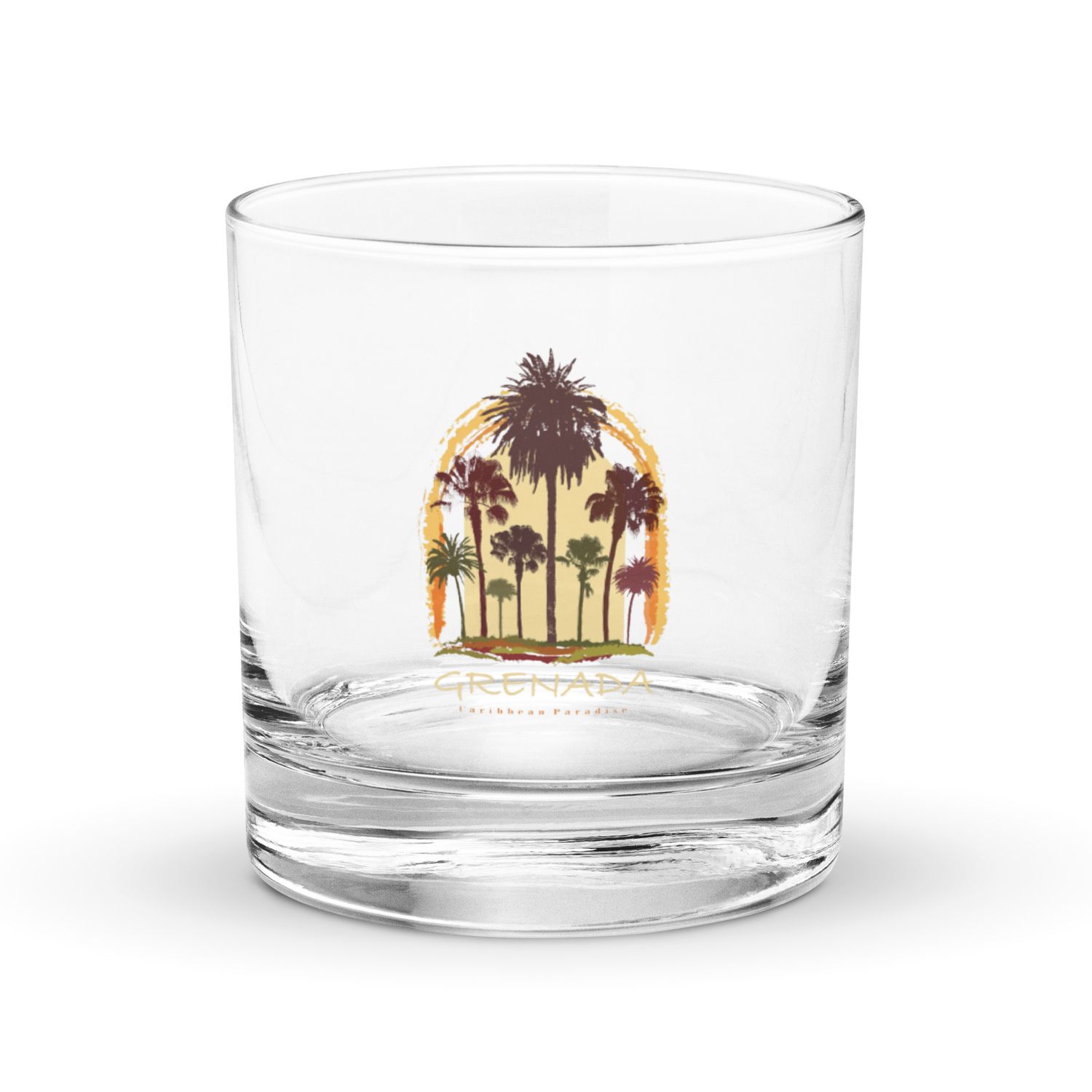 Grenada Paradise Travel, Tourist Vacation Rocks Glass