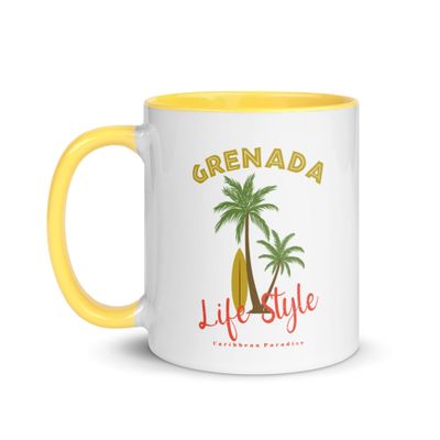 Grenada Tropical Life Style, Tourist Vacation Mug with Color Interior