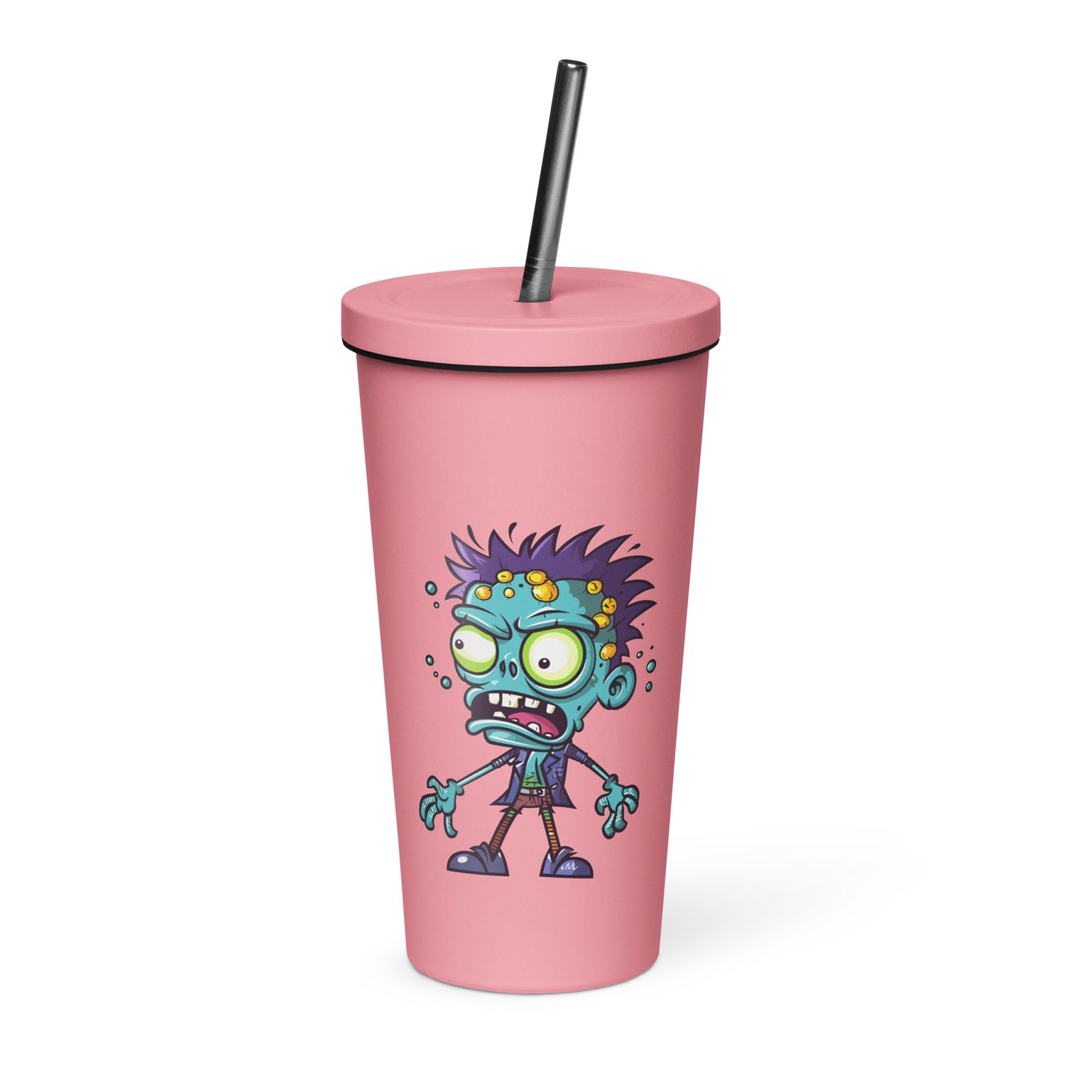 Halloween Cartoon Zombie 1 Insulated Tumbler with a Straw