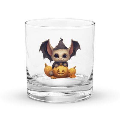 Halloween Cute Bat 1 Rocks Glass