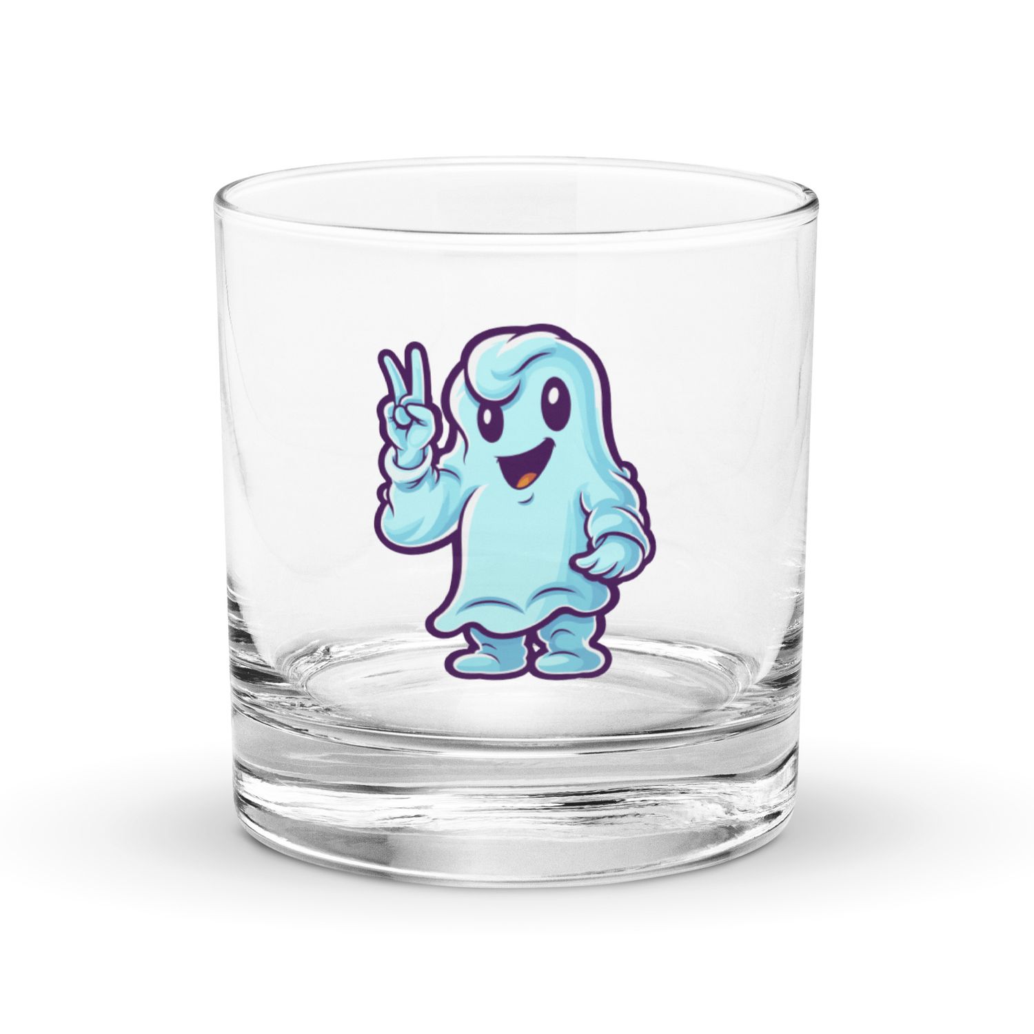 Halloween Ghost pointing 1 Rocks Glass