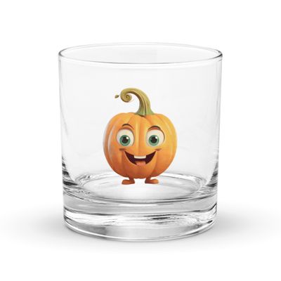 Halloween Happy Pumpkin 1 Rocks Glass