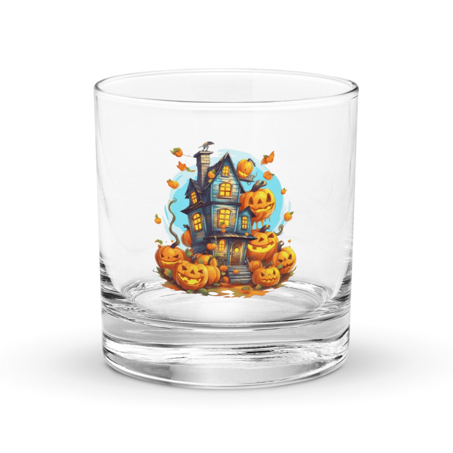 Halloween Haunted House 1 Rocks Glass
