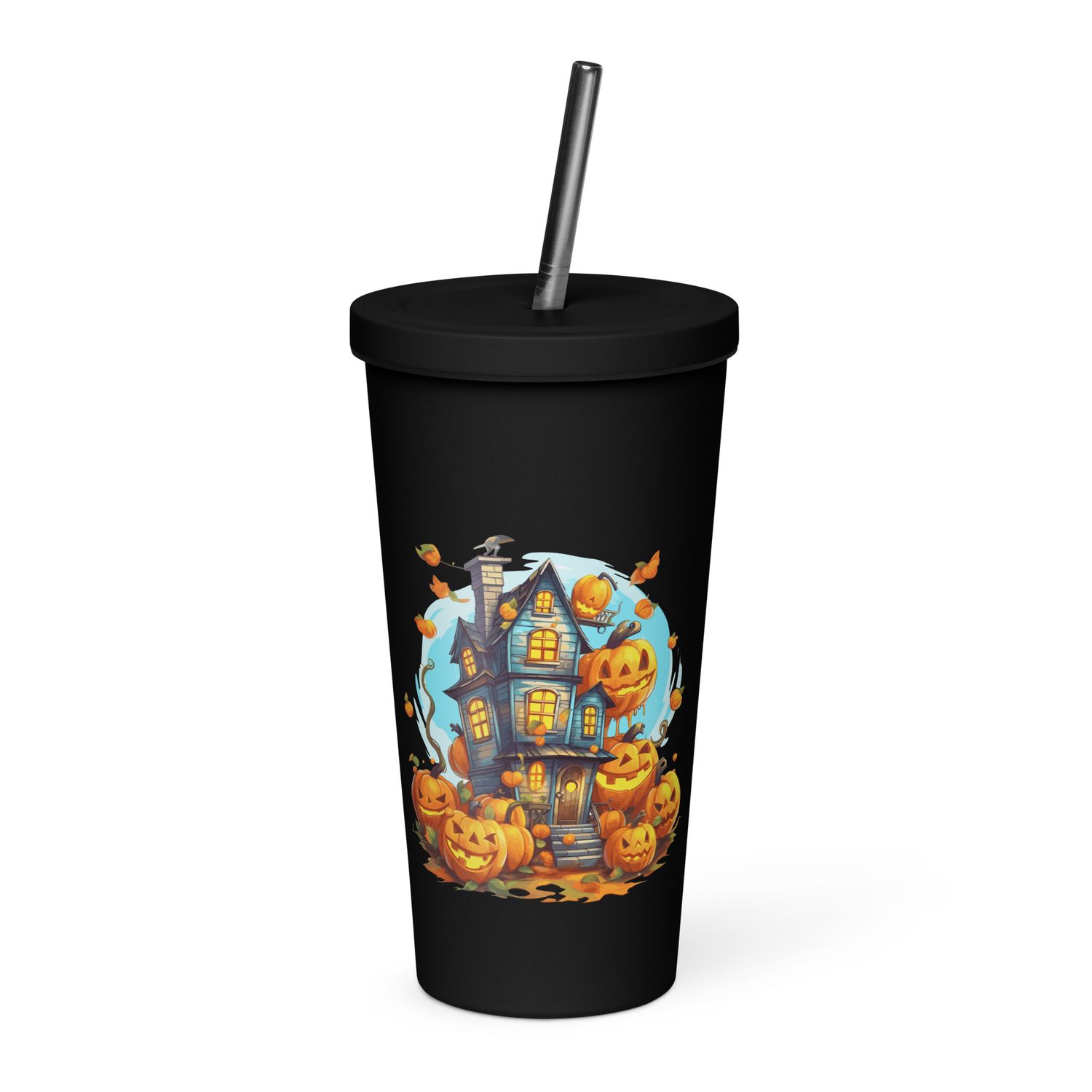 Halloween Haunted House 1 Insulated Tumbler with a Straw