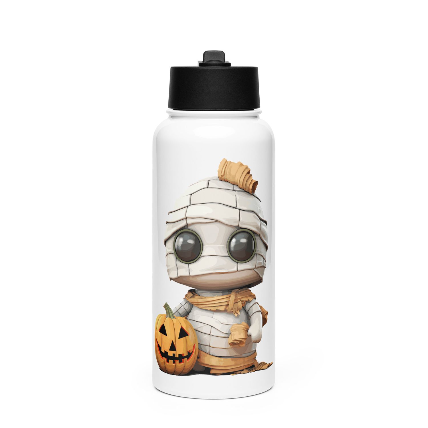 Halloween Mummy 1 Stainless Steel Water Bottle with a Straw Lid