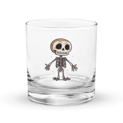 Halloween Skeleton 1 Rocks Glass