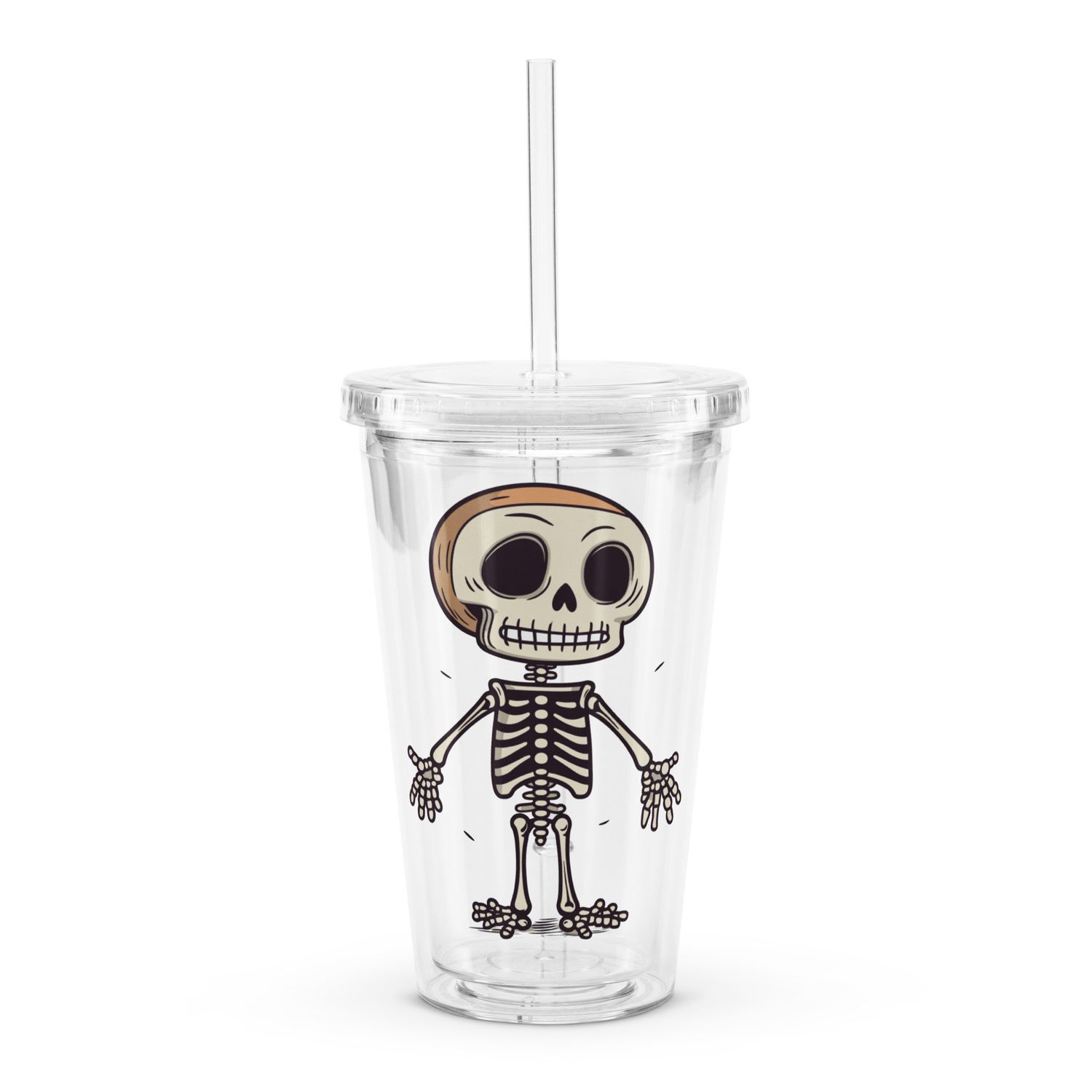 Halloween Skeleton 1 Clear Plastic Insulated Tumbler
