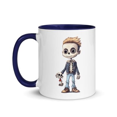 Halloween Skeleton Boy 1 Mug with Color Interior