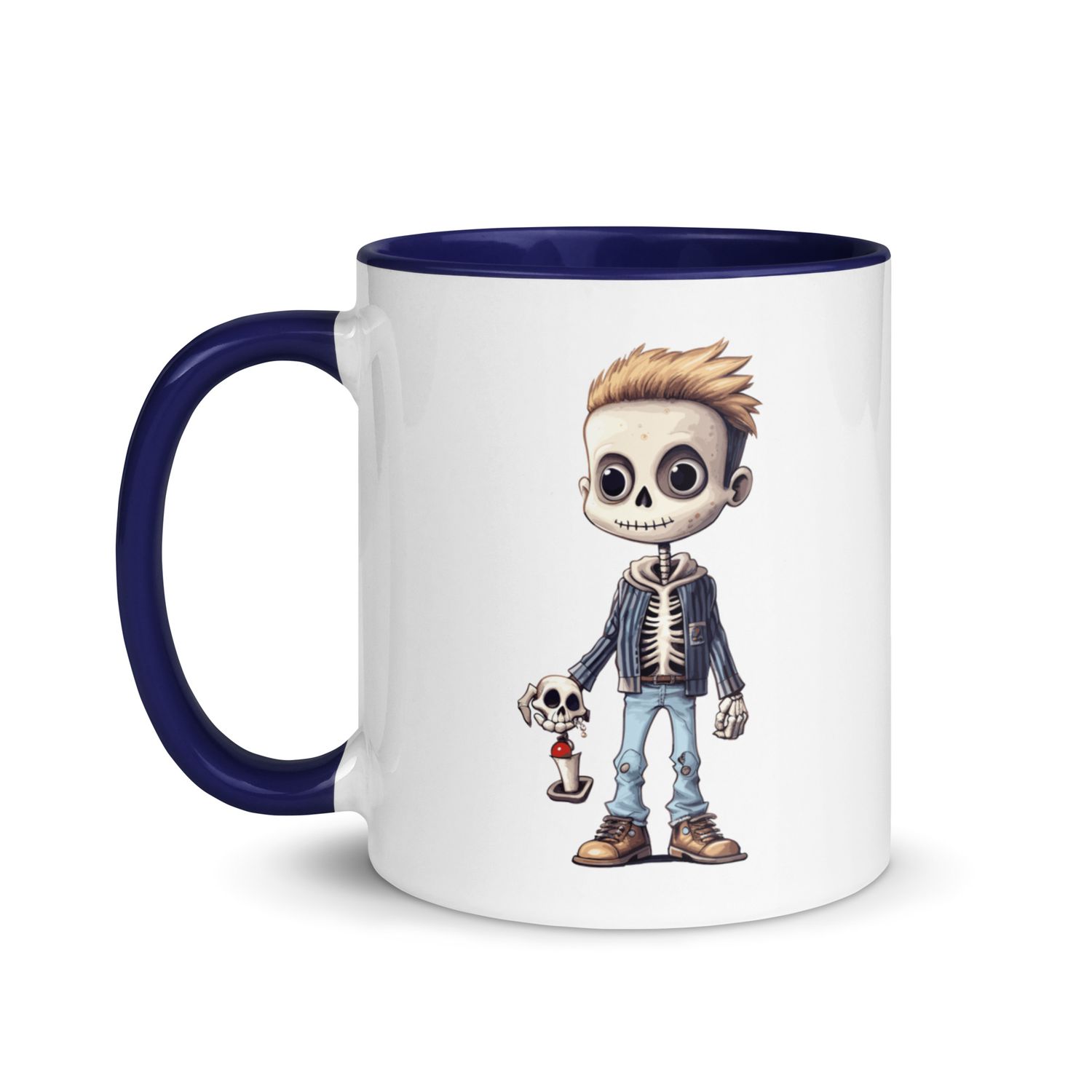 Halloween Skeleton Boy 1 Mug with Color Interior