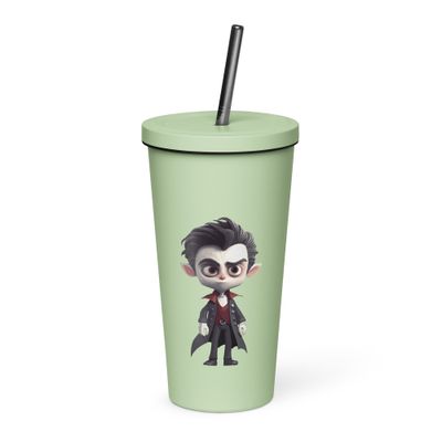 Halloween Vampire Boy 1 Insulated Tumbler with a Straw
