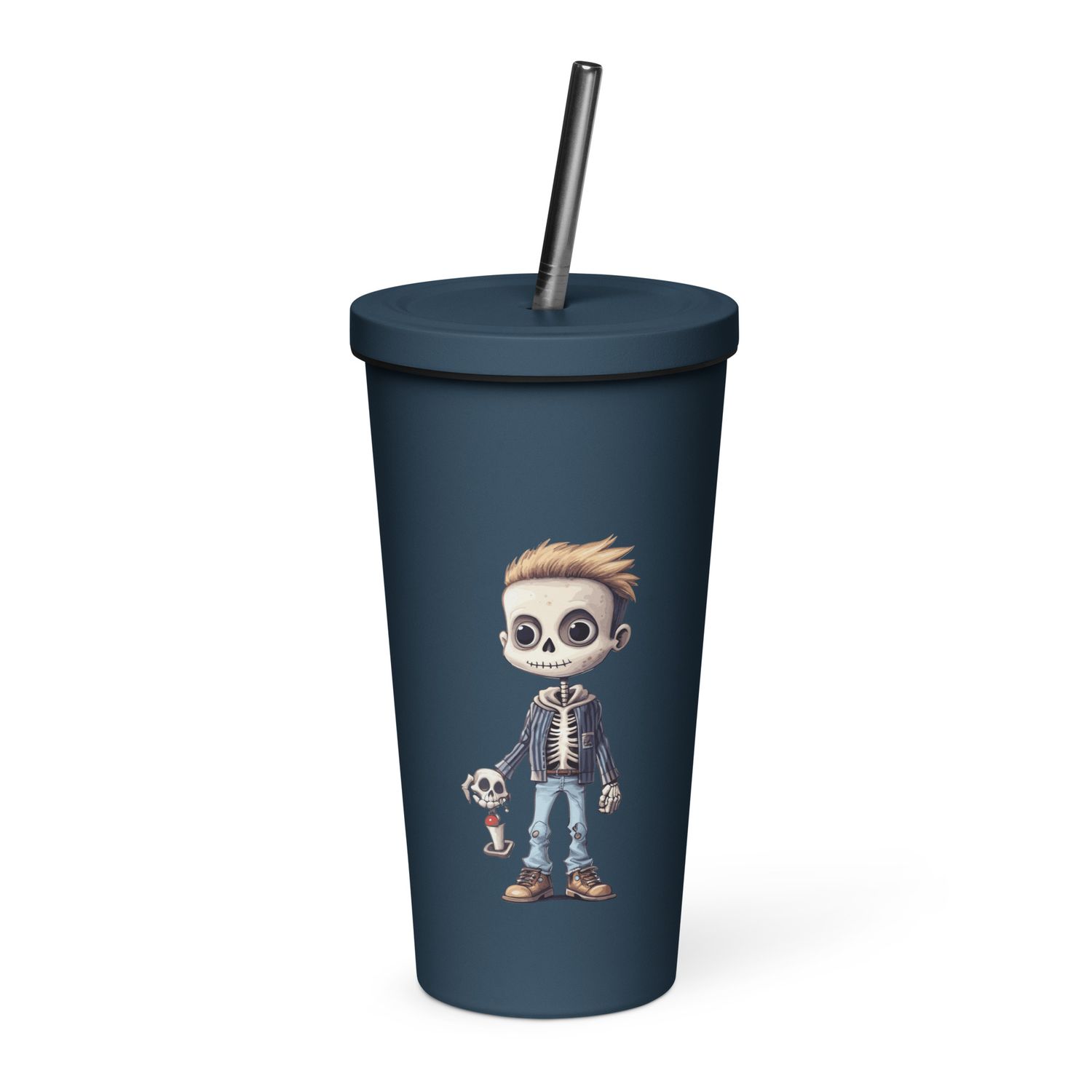 Halloween Skeleton Boy 1 Insulated Tumbler with a Straw