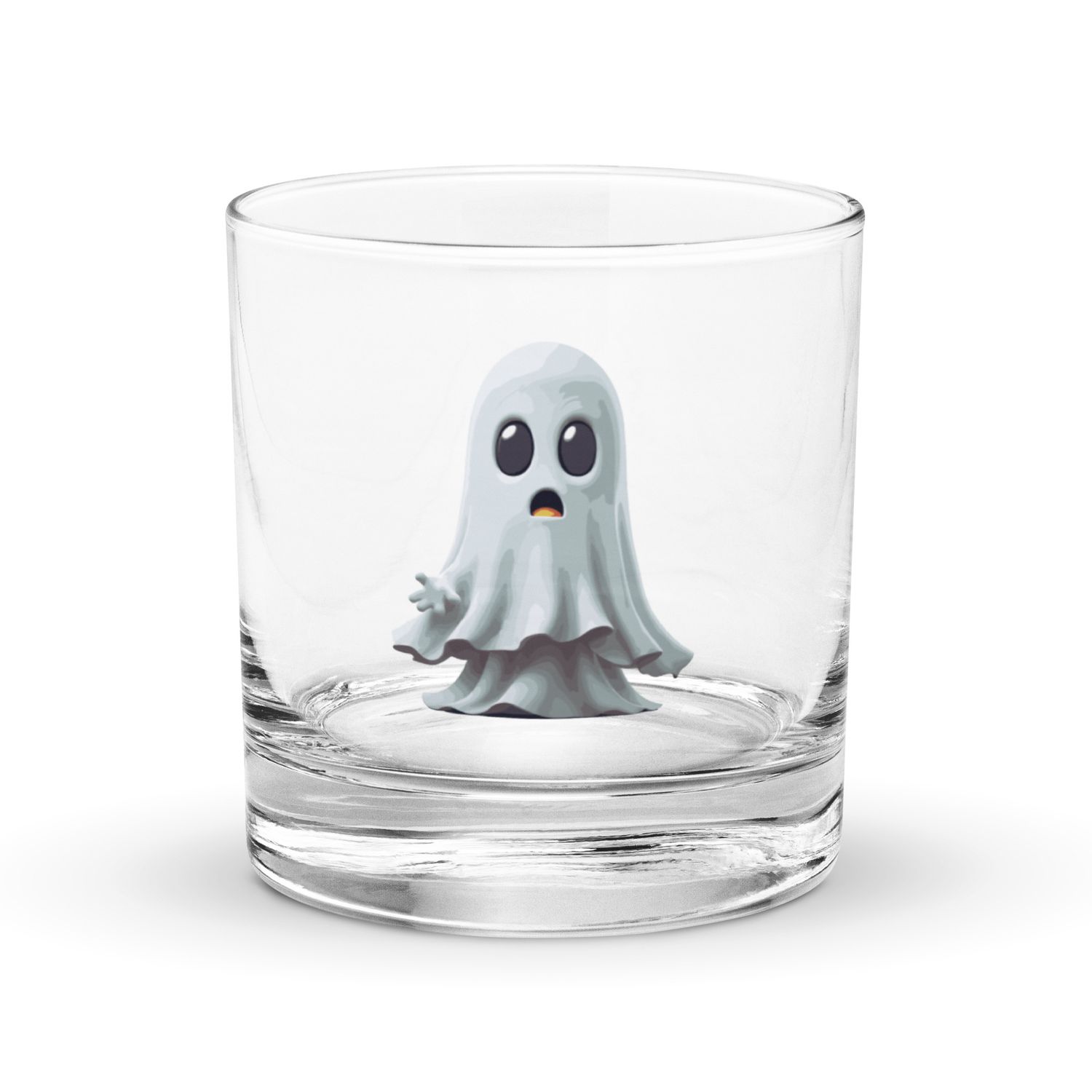 Halloween White Ghost 1 Rocks Glass