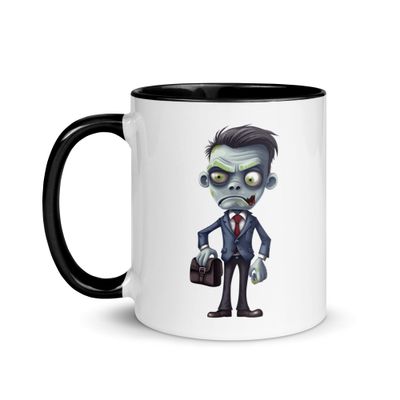 Halloween Zombie in a Suit 1 Mug with Color Inside