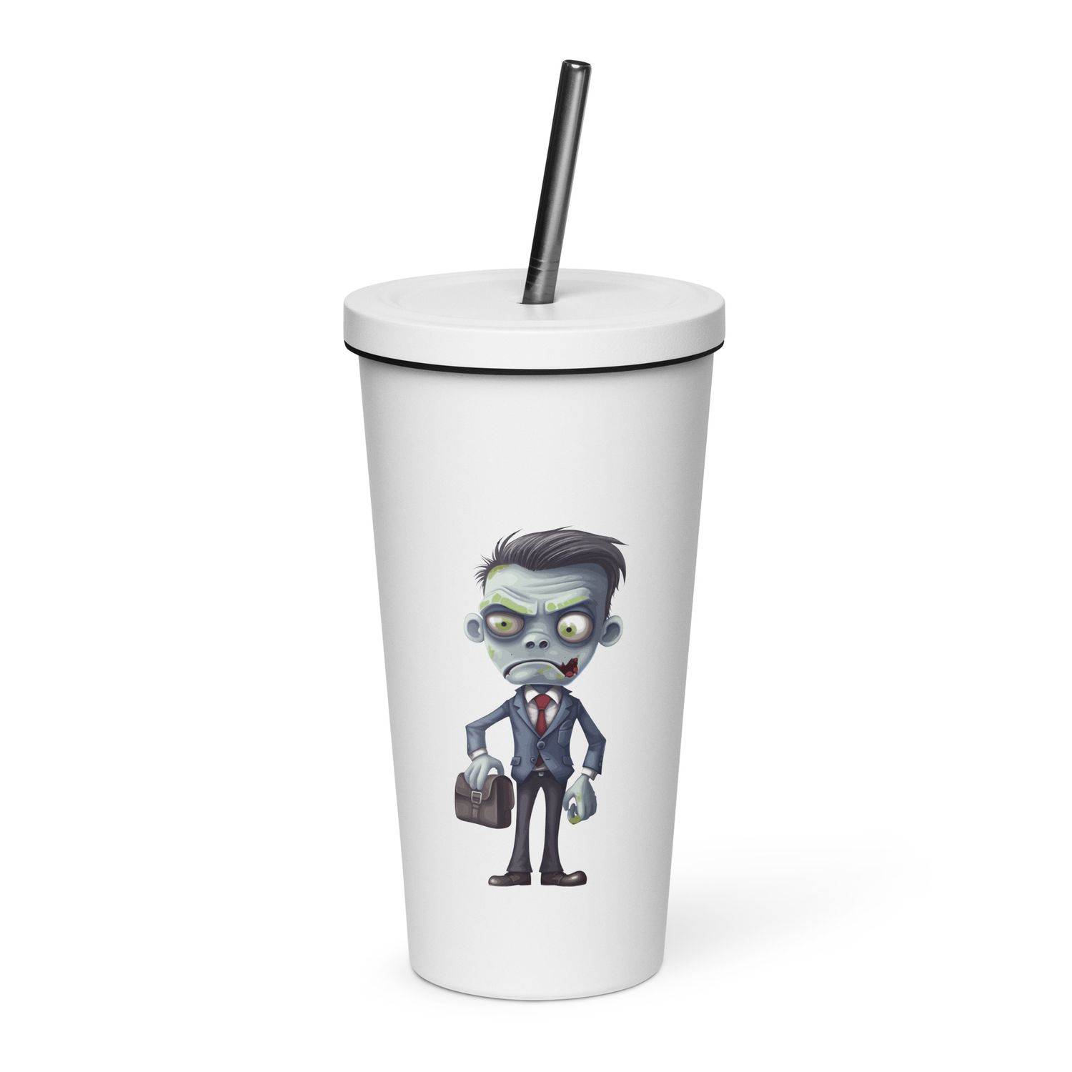 Halloween Zombie in a Suit 1 Insulated Tumbler with a Straw