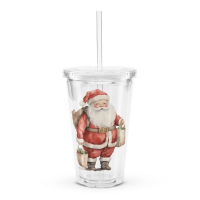 Santa Claus (#10) Clear Plastic Tumbler
