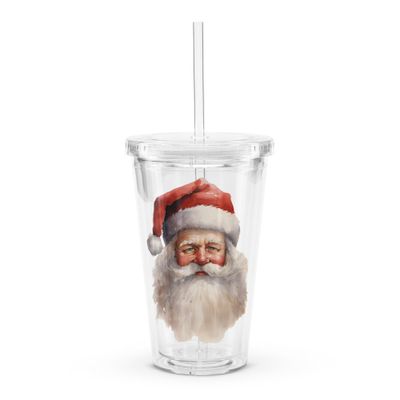 Santa Claus (#11) Clear Plastic Tumbler