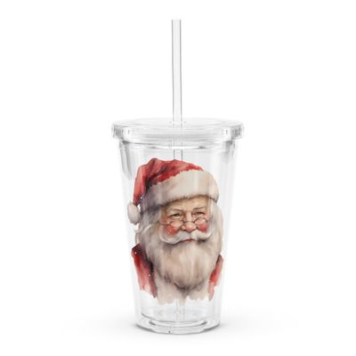 Santa Claus (#12) Clear Plastic Tumbler