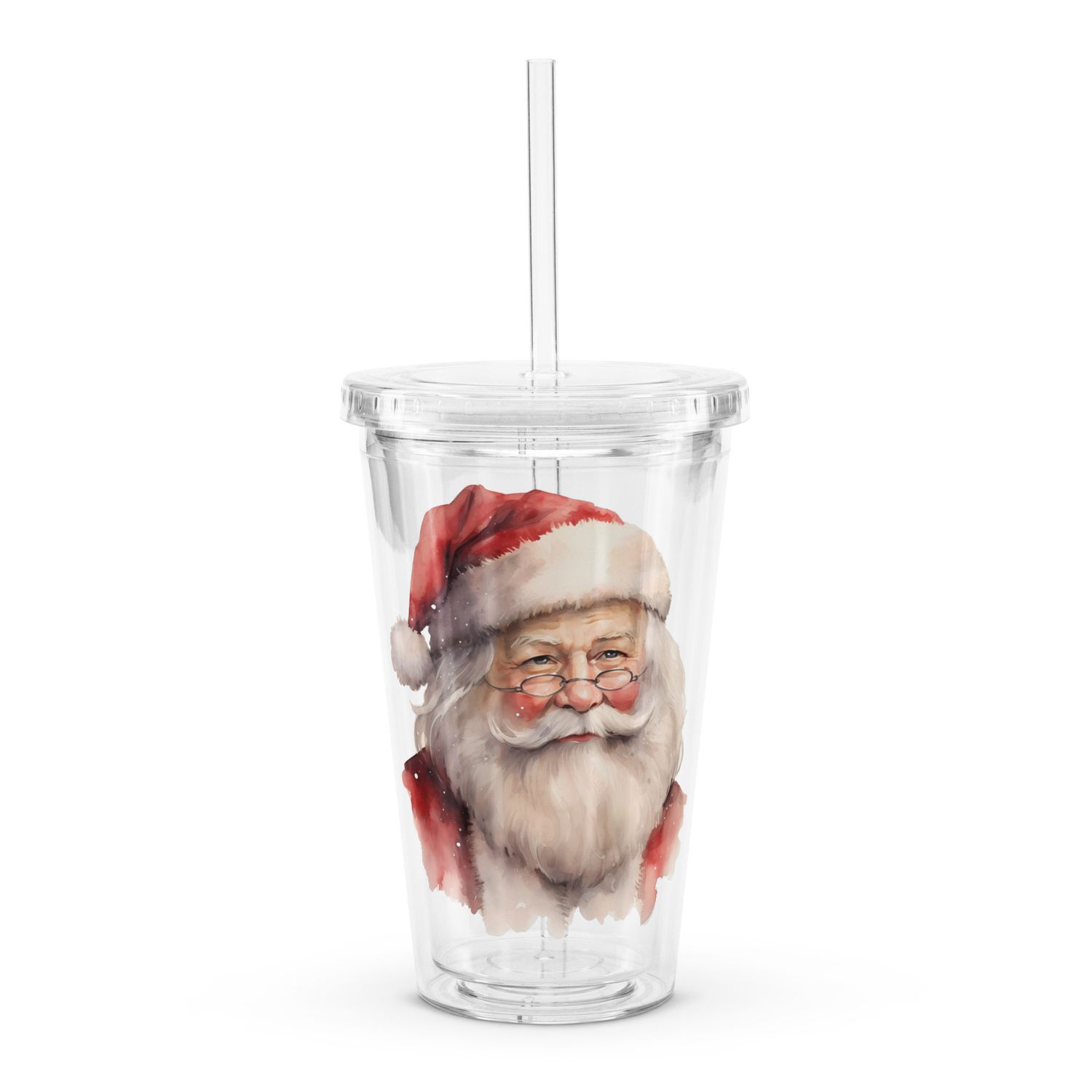 Santa Claus (#12) Clear Plastic Tumbler