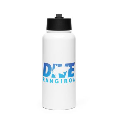 Dive Rangiroa, Scuba Diving with Sharks at Rangiroa Stainless Steel Water Bottle with a Straw Lid
