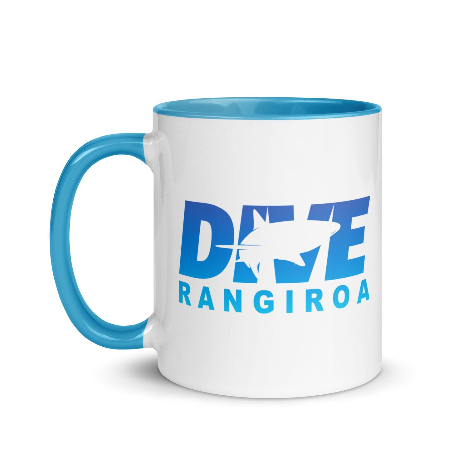 Dive Rangiroa, Scuba Diving with Sharks at Rangiroa Mug with Color Interior