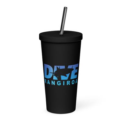 Dive Rangiroa, Scuba Diving with Sharks at Rangiroa Insulated Tumbler with a Straw
