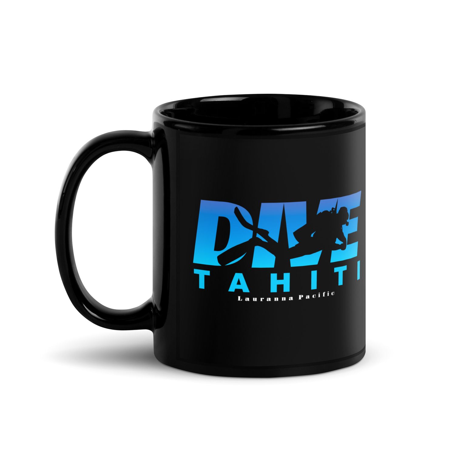 Dive Tahiti, Scuba Diving at Tahiti Black Coffee Mug