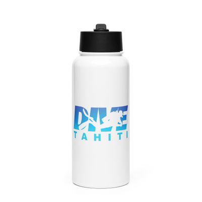 Dive Tahiti, Scuba Diving at Tahiti Stainless Steel Water Bottle with a Straw Lid